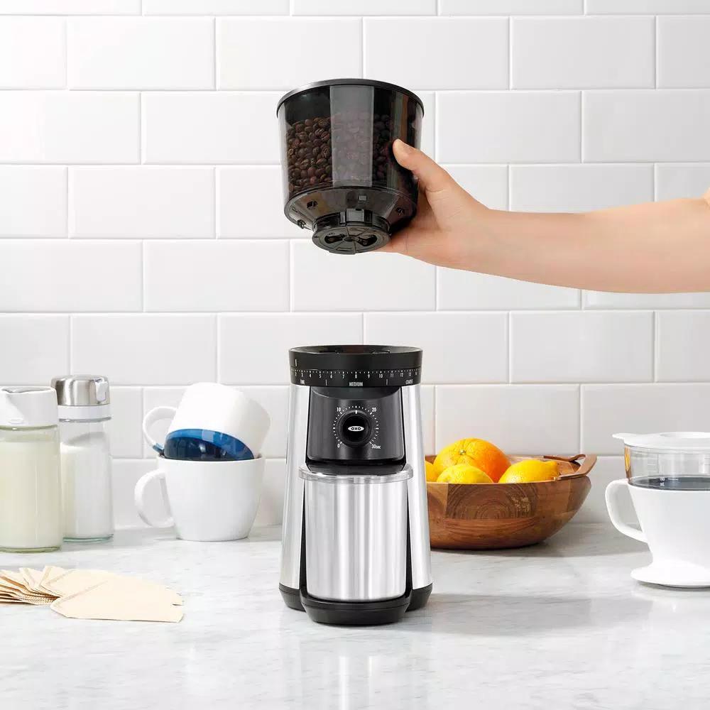 OXO 16 oz. Stainless Steel Conical Burr Coffee Grinder with 43 Adjustable Settings
