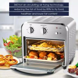 Boyel Living 11 Qt. Silver Stainless Steel Air Fryer with 4 Accessories, 1500W, Temperature & Time Control thumbnail 4