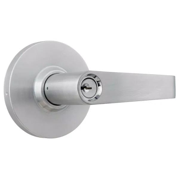 Universal Hardware Commercial Heavy Duty Storeroom Door Lever, Satin Chrome, 2-3/4 in. Backset