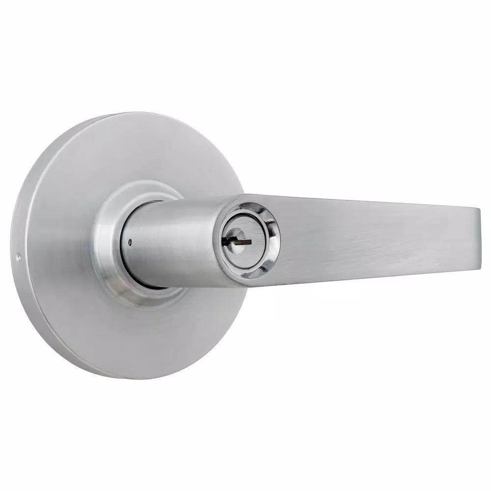 Universal Hardware Commercial Heavy Duty Storeroom Door Lever, Satin Chrome, 2-3/4 in. Backset