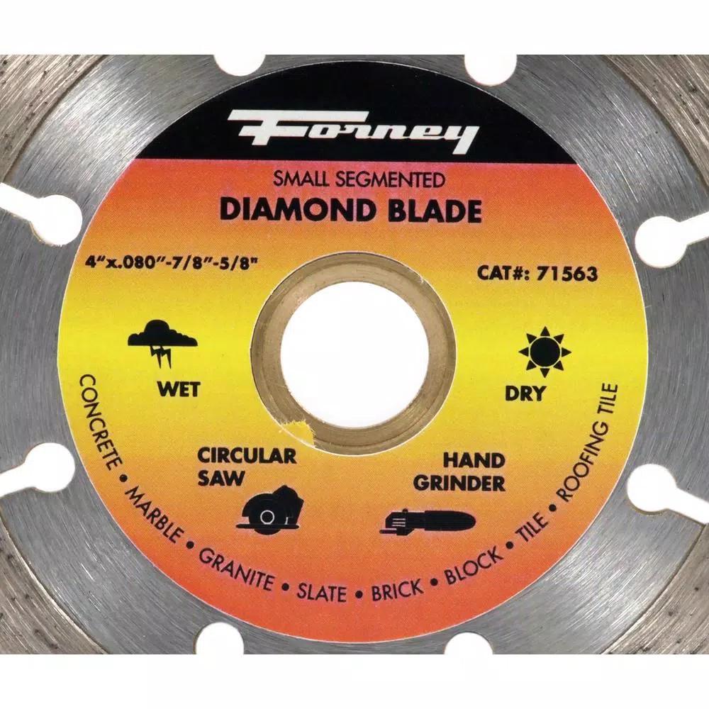 Forney 4 in. Segmented Diamond Cut-Off Blade for Concrete and Masonry