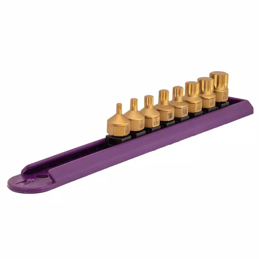 Mayhew Triple Square Titanium Coated Low Profile Dual Drive Bit Set, 8-Piece
