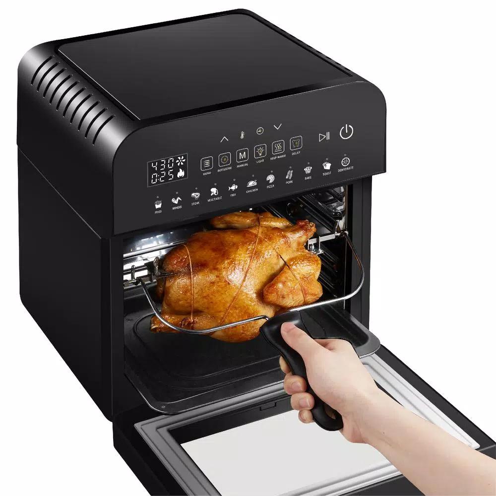GoWISE USA Go WISE 12.7 Qt. Air Fryer Oven with Rotisserie, Dehydrator & 11 Presets, 1600W, Black