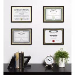 DesignOvation Corporate Document Frames, 8.5 x 11 in., Black with Gold Accent Trim (Set of 12) thumbnail 6