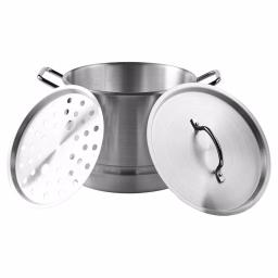 IMUSA 32 Qt. Aluminum Stovetop Steamer with Lid and Steam Tray thumbnail 6