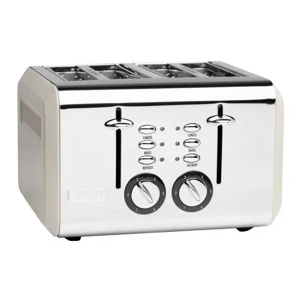 Haden Cotswold 4-Slice Wide Slot Retro Toaster, 1500W, Putty