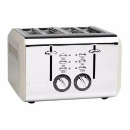 Haden Cotswold 4-Slice Wide Slot Retro Toaster, 1500W, Putty thumbnail 1