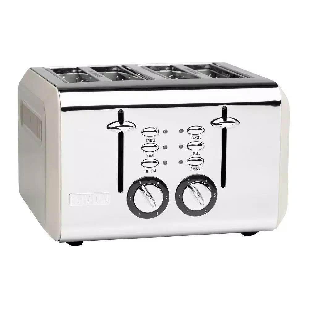 Haden Cotswold 4-Slice Wide Slot Retro Toaster, 1500W, Putty