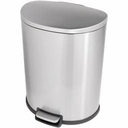 StyleWell 13 Gal. Stainless Steel D-Shaped Step-On Trash Can with Removable Liner thumbnail 1