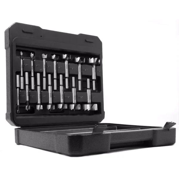 WEN 14-Piece Forstner Bit Set with Carrying Case, High Carbon Steel