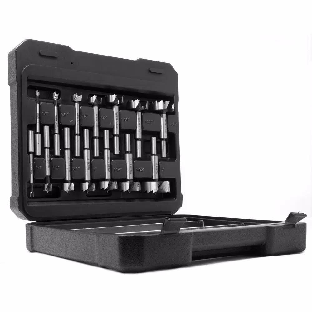 WEN 14-Piece Forstner Bit Set with Carrying Case, High Carbon Steel