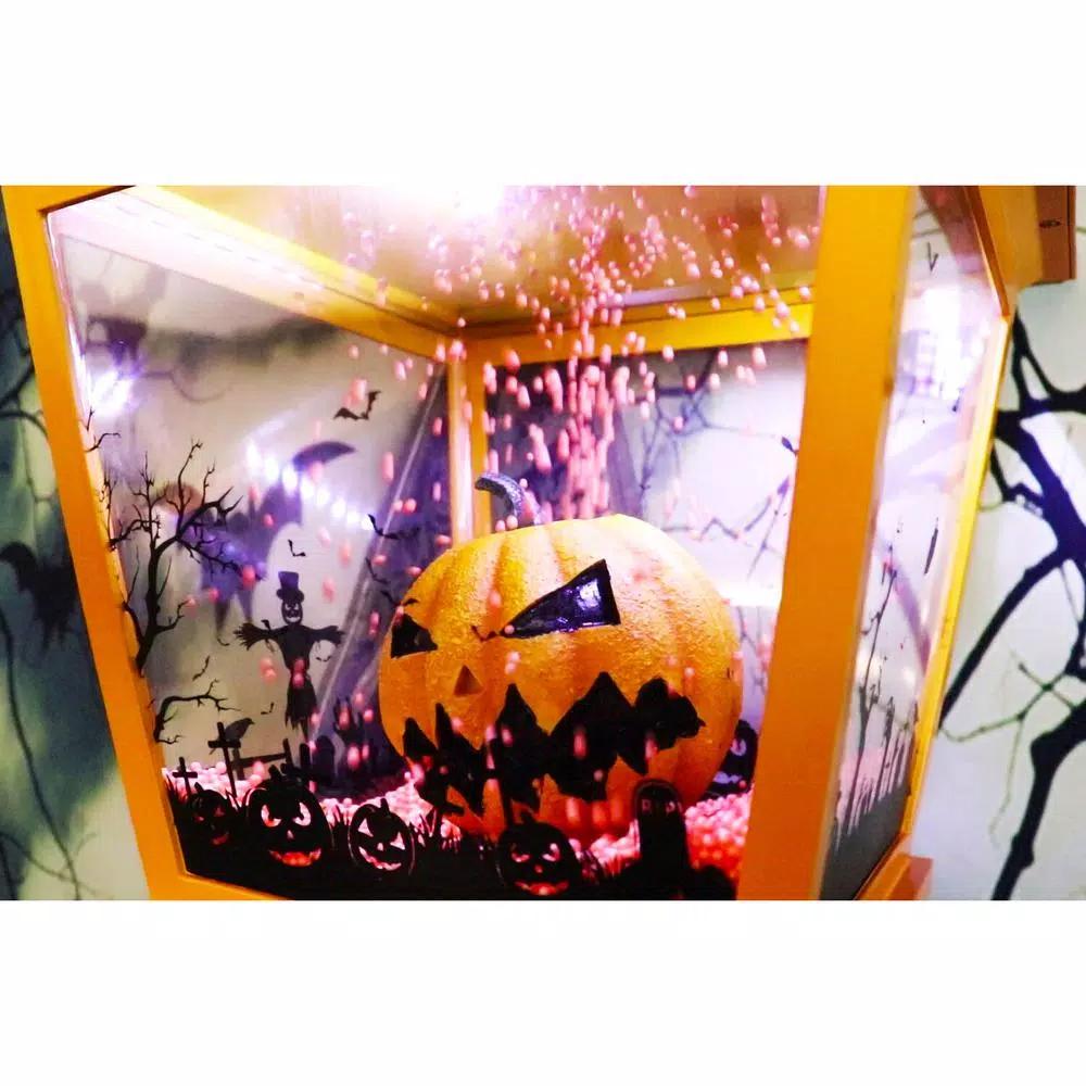Haunted Hill Farm 25 in. Animated Orange Tabletop Jack-O-Lantern with Music and LED Lights