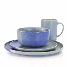 Gibson Elite Convergence 16-Piece Blue Stoneware Dinnerware Set, Service for 4 thumbnail 4