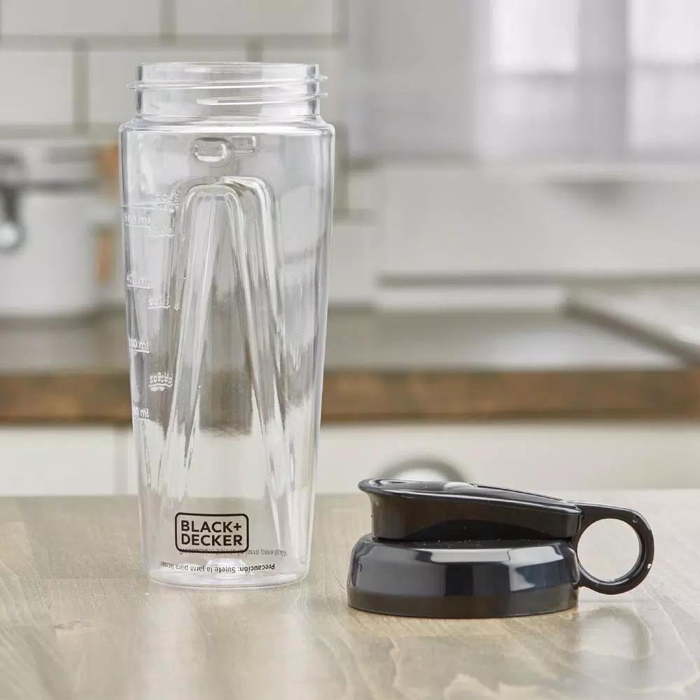 BLACK+DECKER Replacement 18 oz. Tritan Personal Blender Jar with Travel Lid, Black