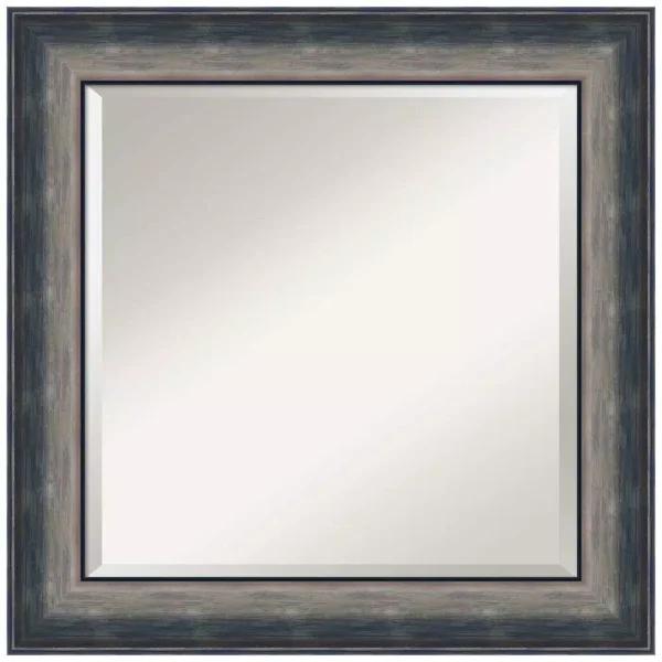 Amanti Art Quicksilver Scoop 25.75 in. x 25.75 in. Square Bathroom Vanity Wall Mirror, Silver