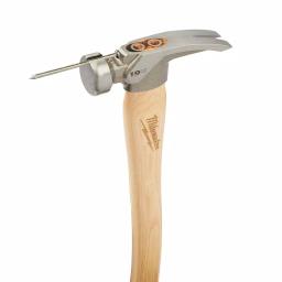 Milwaukee 19 oz. Smooth Face Hickory Wood Framing Hammer with Magnetic Nail Set thumbnail 6
