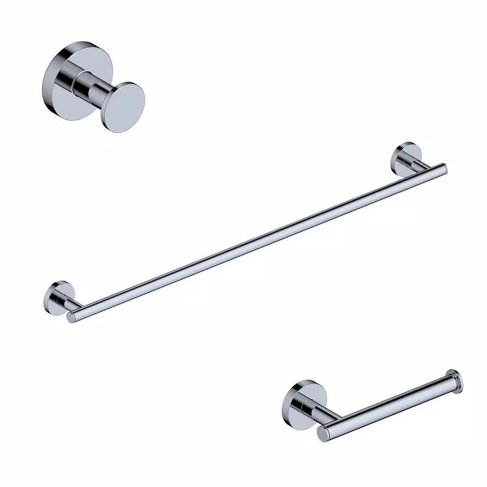WS Bath Collections Norm 3-Piece Polished Chrome Bath Hardware Set