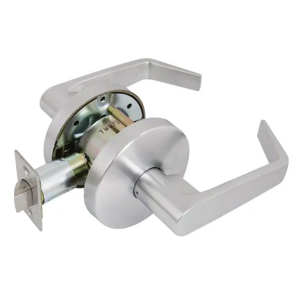 US Lock 2050 GR2 Passage Lever Handle, US26D Dull Chrome, 2-3/4 in. Backset, Commercial Grade