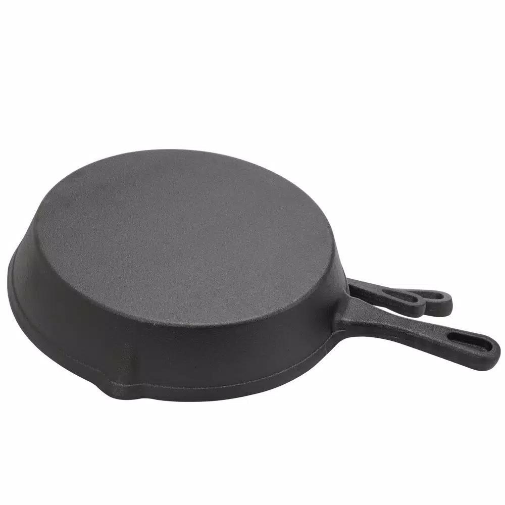General Store Addlestone 3-Piece Cast Iron Skillet Set, Pre-Seasoned Black Cookware