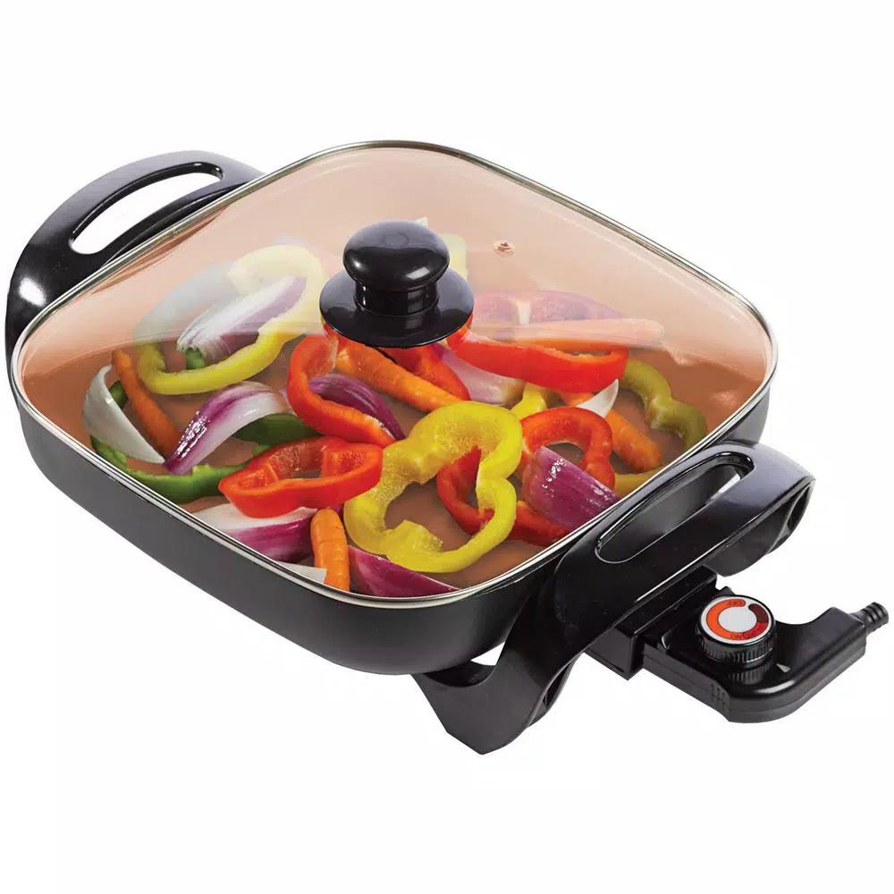 Brentwood Appliances 12 in. Copper Nonstick Electric Skillet, 1300W, 144 sq. in. Cooking Area