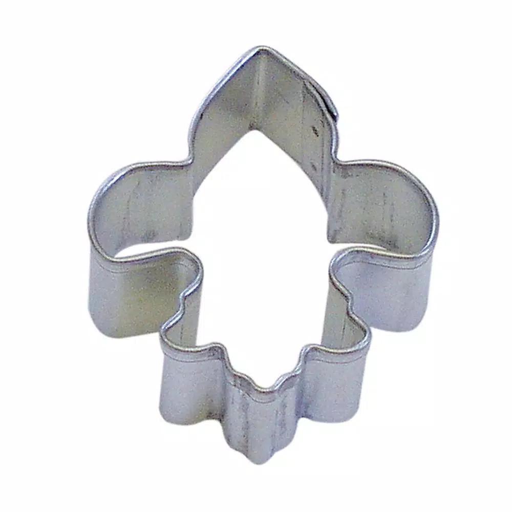 CybrTrayd-R&M 12-Piece Mini Fleur De Lis Tinplated Steel Cookie Cutter Set with Recipe