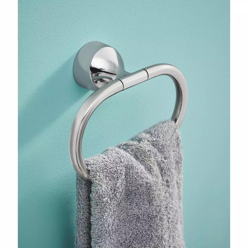 MOEN Idora Press and Mark Chrome Towel Ring - Wall Mount Hand Towel Holder
