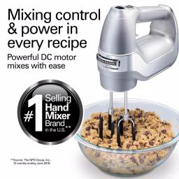 Hamilton Beach Professional 7-Speed Electric Hand Mixer with SoftScrape Beaters and Storage Case, Silver thumbnail 4