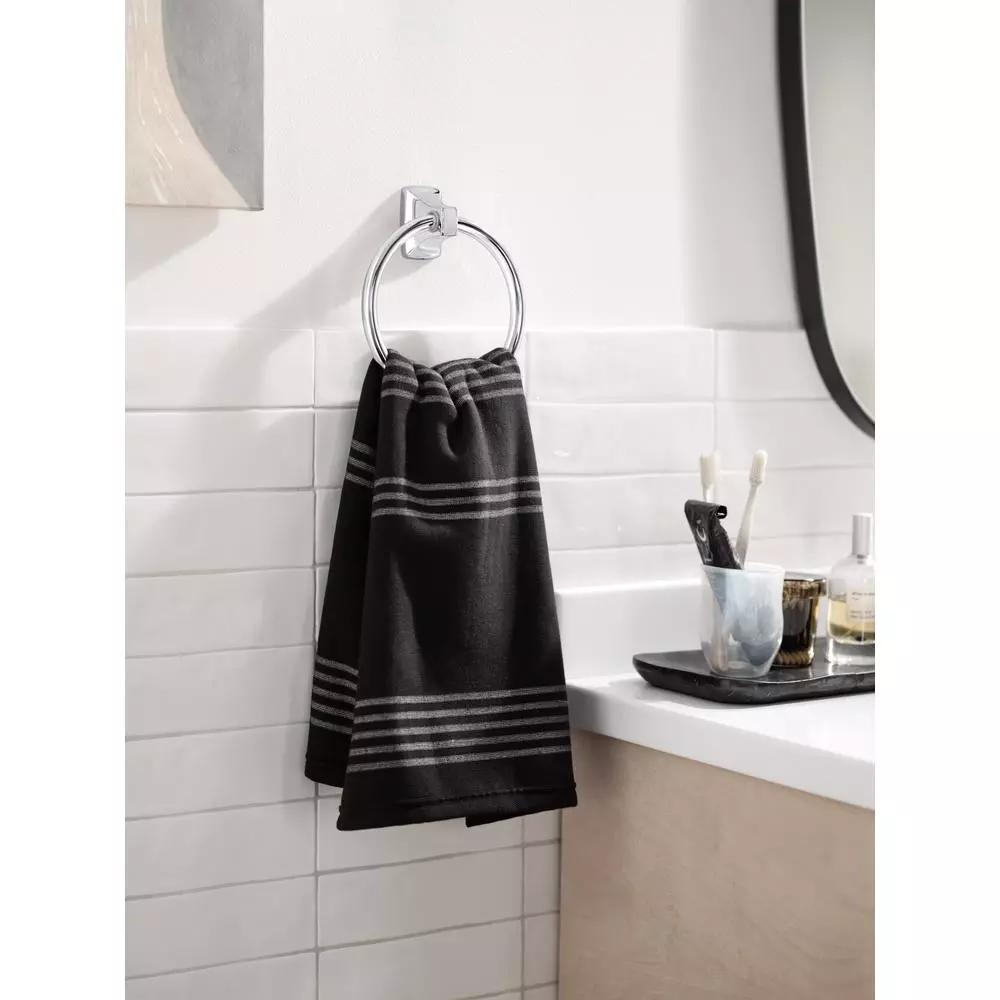 Unbranded Adler 3-Piece Chrome Bathroom Hardware Set with Adjustable 18-24 in. Towel Bar