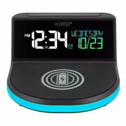 La Crosse Technology Wireless Charging Digital Alarm Clock with 7-Color Glowing Base thumbnail 6