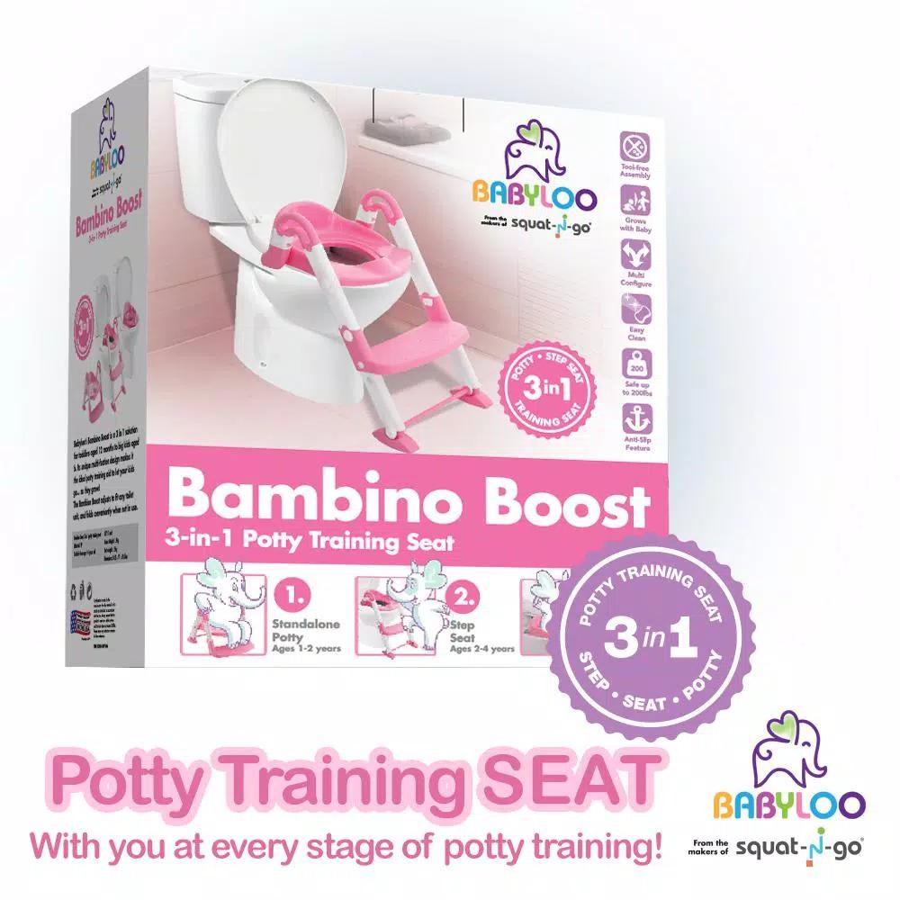 Babyloo Bambino 3-in-1 Convertible Toddler Potty Trainer and Step Stool - Pink