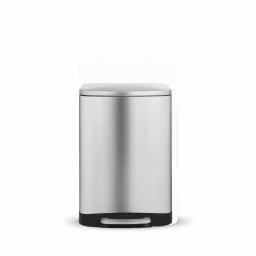 Innovaze 1.6 Gal. Brushed Stainless Steel Rectangular Step-On Trash Can with Fingerprint-Free Finish thumbnail 2