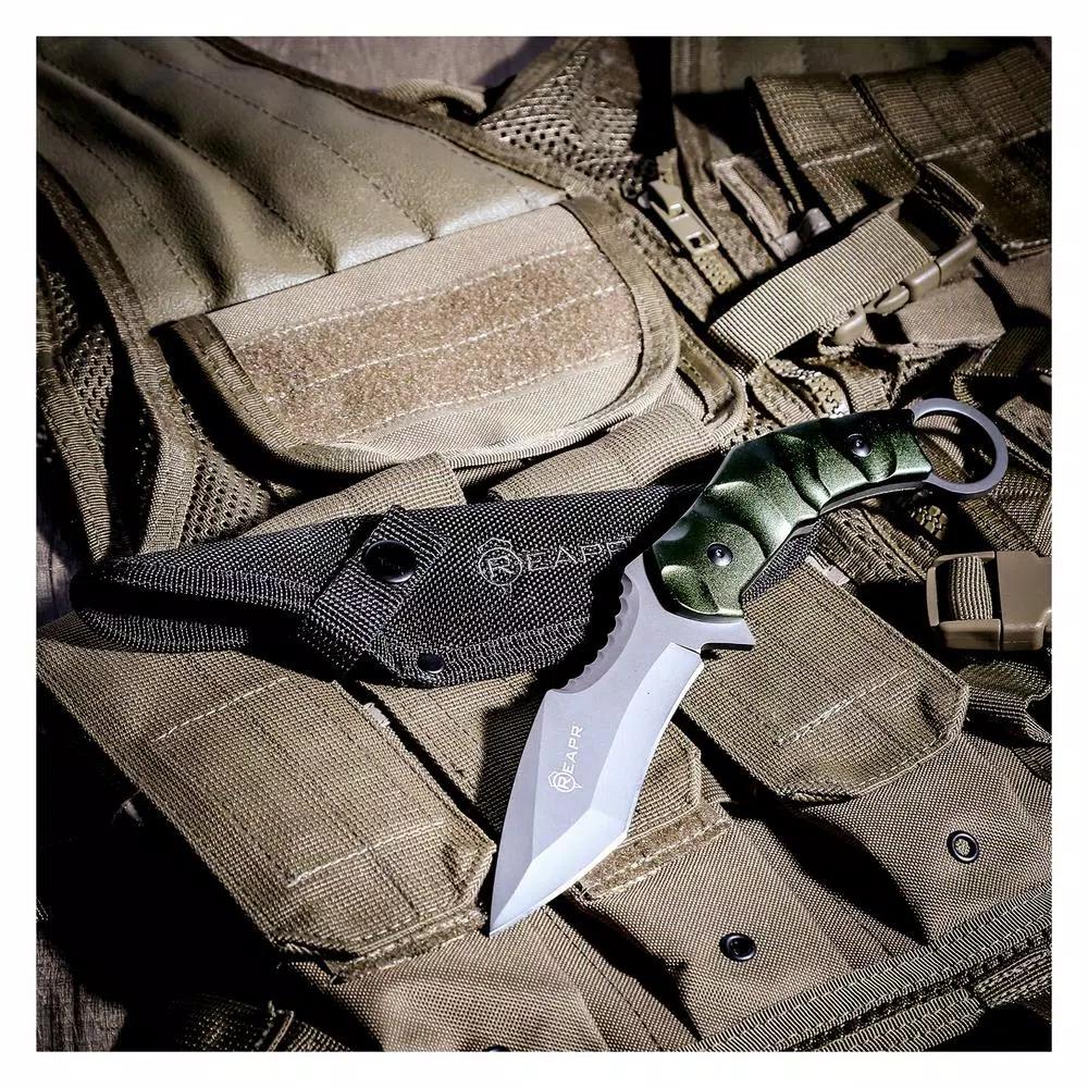 Sheffield REAPR SLAMR 4.75 in. Fixed Blade Drop Point Knife with Aluminum Handle