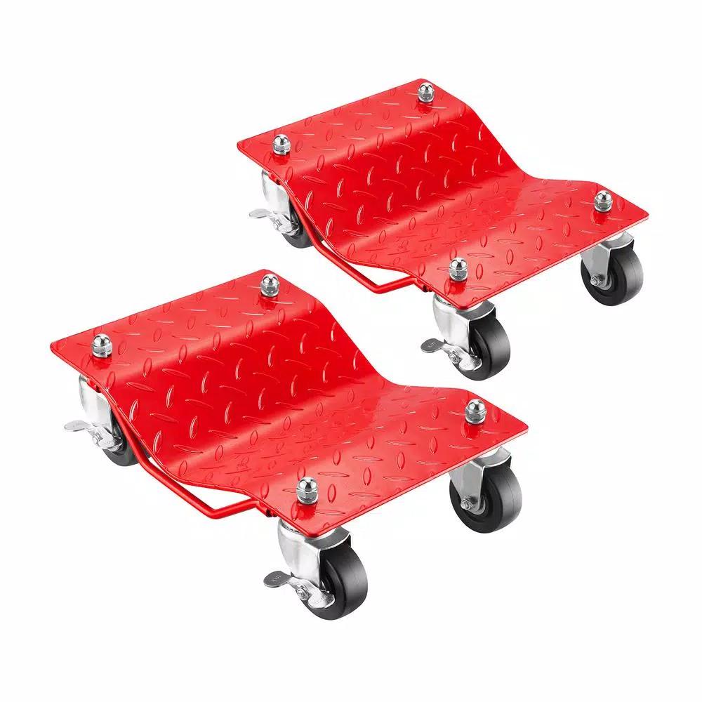 Pentagon Tool Premium Steel Car Tire Dolly 2-Pack, 3000 lb Capacity Wheel Skates