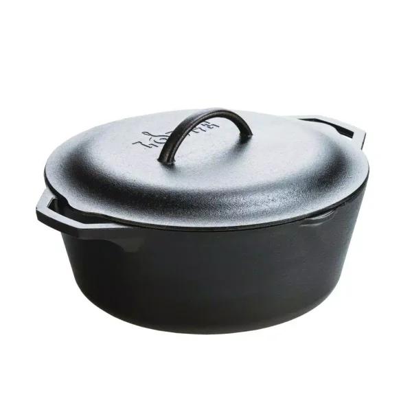 Lodge 7 Qt. Cast Iron Dutch Oven with Lid, Black