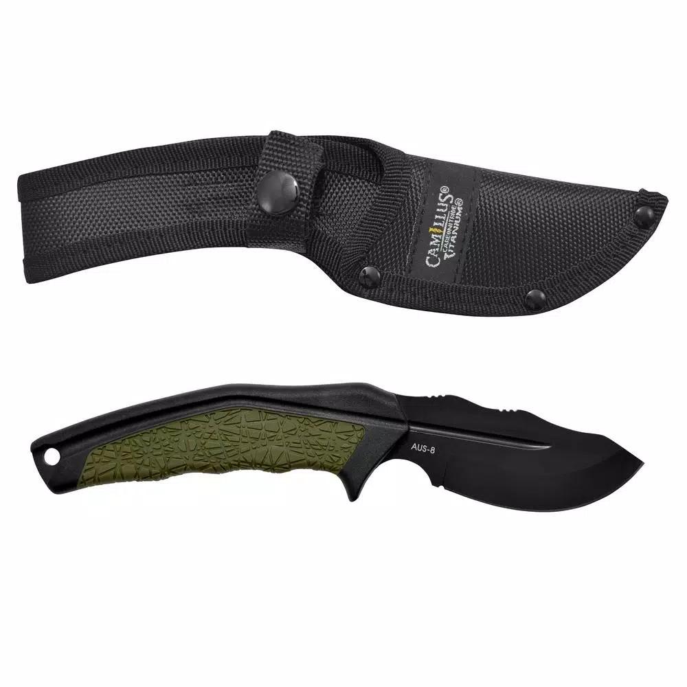Camillus HT-5 3.25 in. Carbonitride Titanium Drop Point Fixed Blade Knife with Sheath