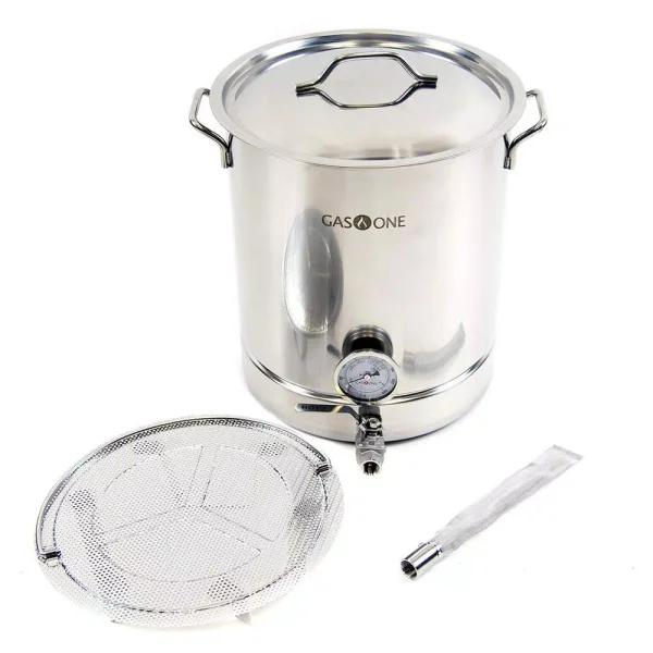 Gas One 64 qt. Stainless Steel Brew Kettle Complete Kit with Spigot and Accessories