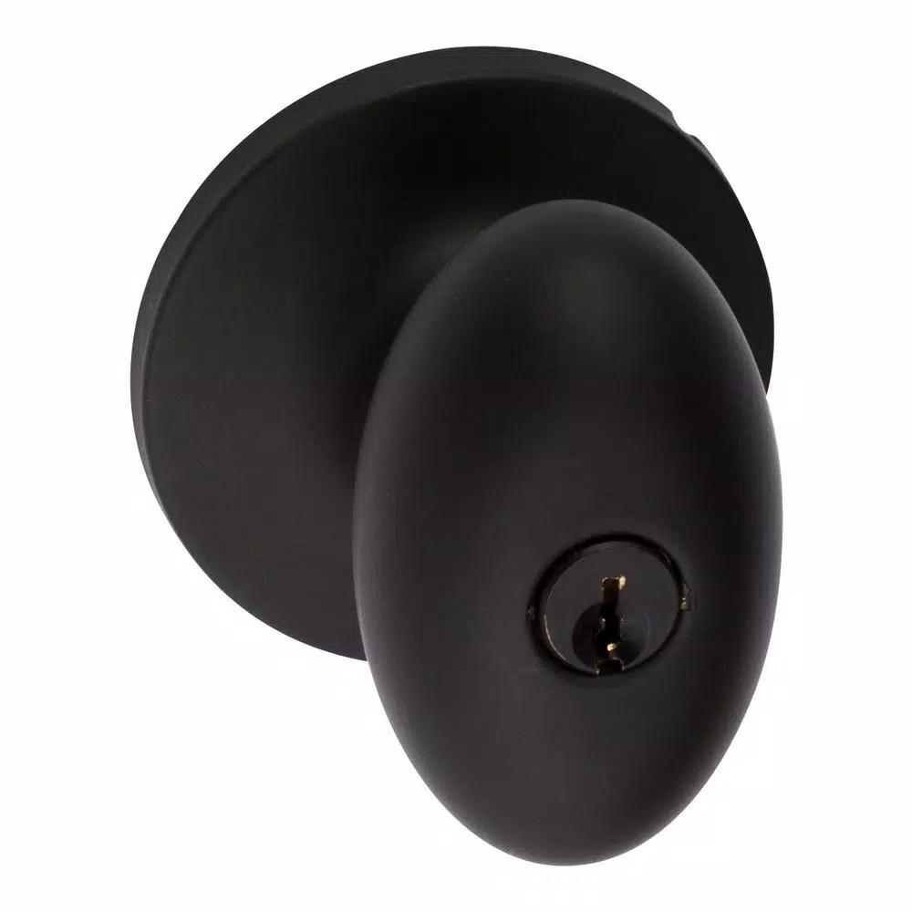 Sure-Loc Hardware Arapaho Vintage Bronze Egg Shaped Keyed Entry Doorknob, Brass Construction