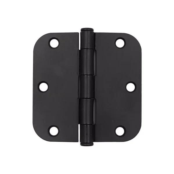 Everbilt 3-1/2 in. x 5/8 in. Radius Matte Black Steel Door Hinge, 48-Pack