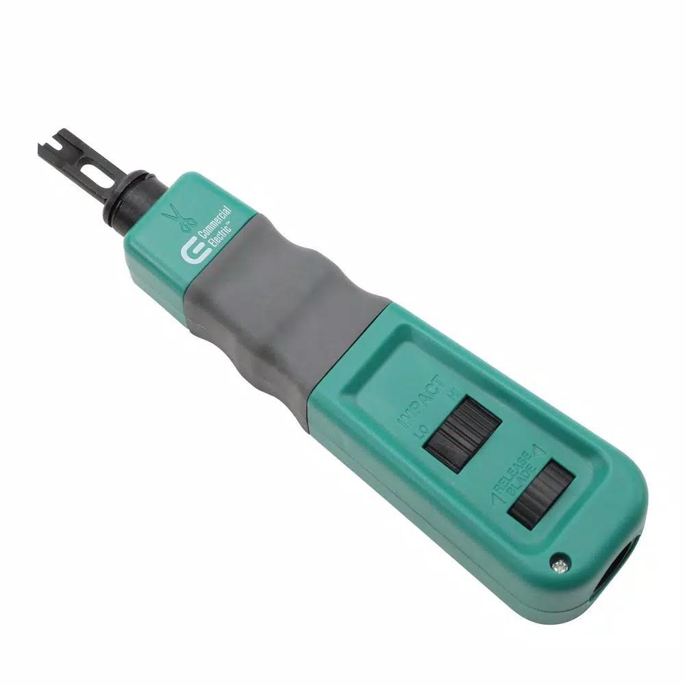 Commercial Electric Ratchet Modular Plug Crimper and Impact Punch Down Tool Set