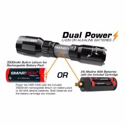 Smartech Products HGR-1000 1000 Lumens Dual Powered Rechargeable LED Flashlight and 3500 mAh Power Bank thumbnail 7