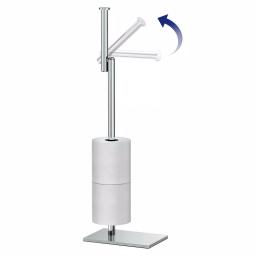Gatco Latitude II Square Freestanding Toilet Paper Holder with Storage, Chrome thumbnail 3
