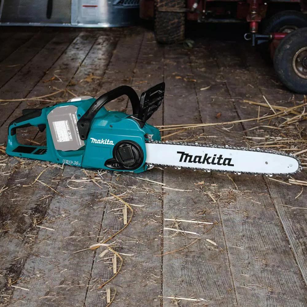 Makita 18V X2 LXT 36V Cordless Blower and 16 in. Chain Saw Combo Kit with (2) 5.0 Ah Batteries and Charger