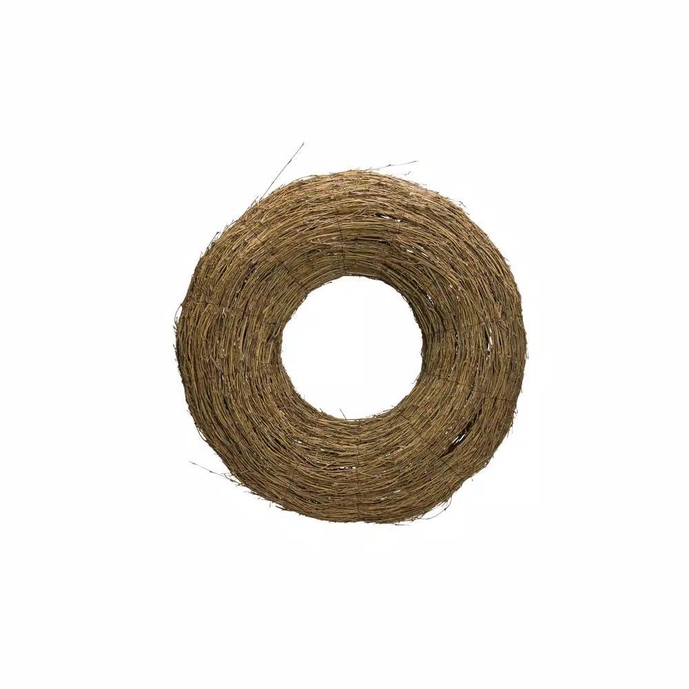 3R Studios 22 in. Natural Bamboo Branch Wreath - Brown Coastal Style Round Decor