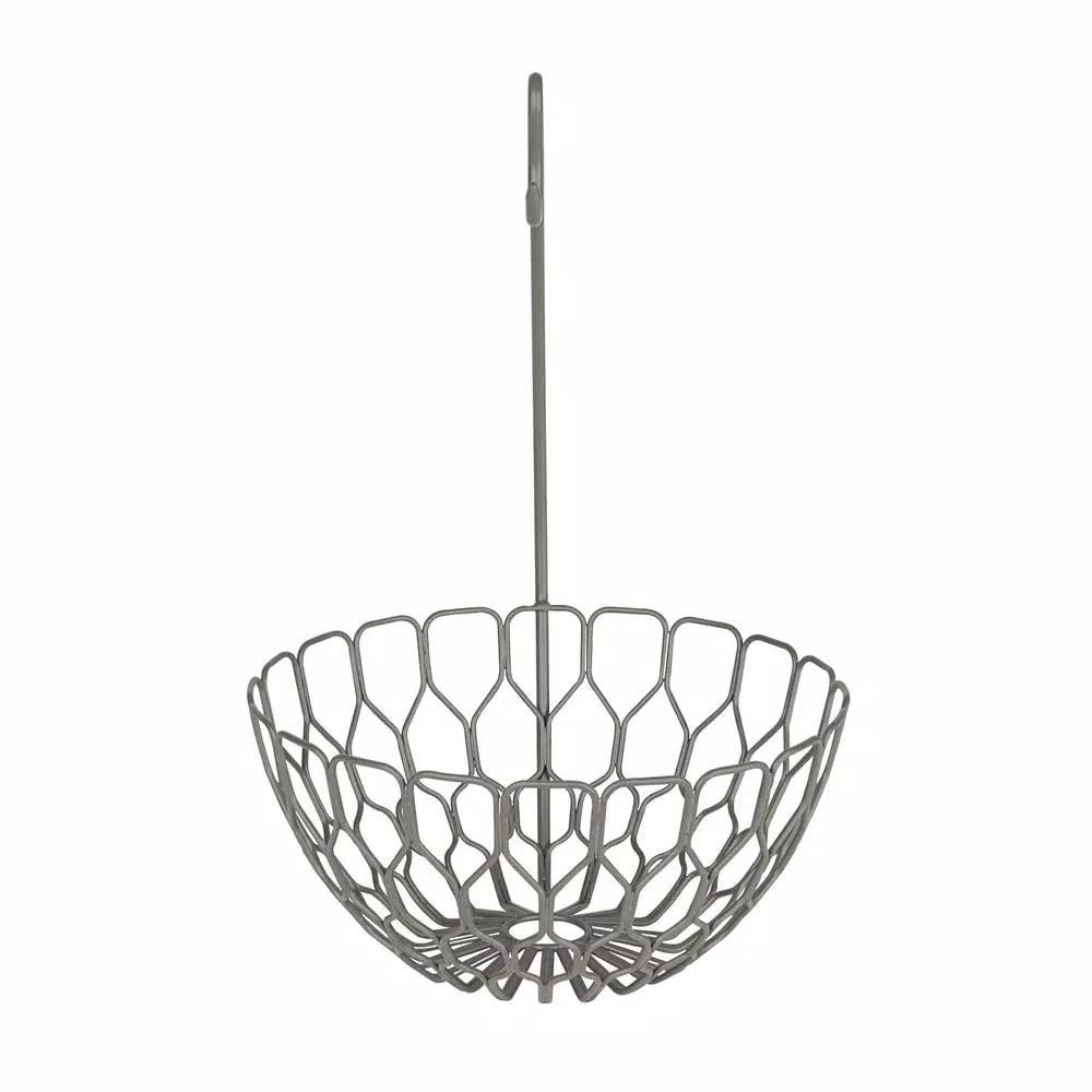 Spectrum Honeycomb Gray Fruit Basket with Banana Hanger Tree