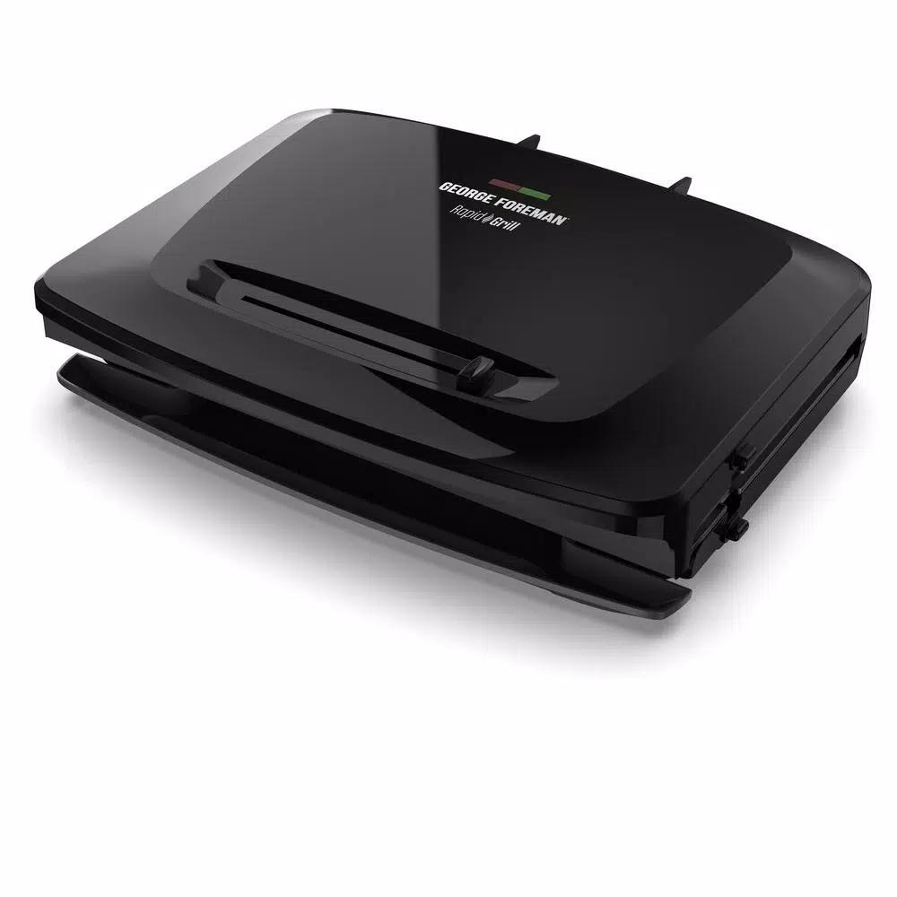 George Foreman Rapid Grill Series 8-Serving Electric Indoor Grill and Panini Press, Black