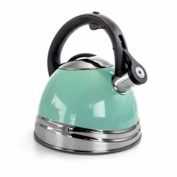 Mr. Coffee 10-Cup Stainless Steel Whistling Tea Kettle, Blue thumbnail 1
