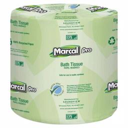 Marcal Pro MarcalPro 2-Ply White Bath Tissue, 100% Recycled, 48 Rolls thumbnail 1