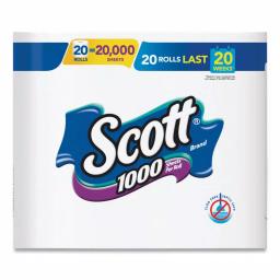 Scott 1-Ply Standard Roll Bathroom Tissue, 1000 Sheets Per Roll, 20 Rolls Per Pack thumbnail 4