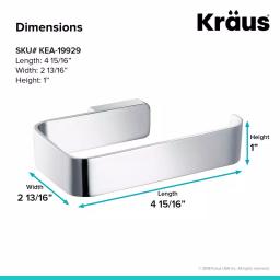 KRAUS Stelios Chrome Toilet Paper Holder, Solid Brass Wall Mount thumbnail 2