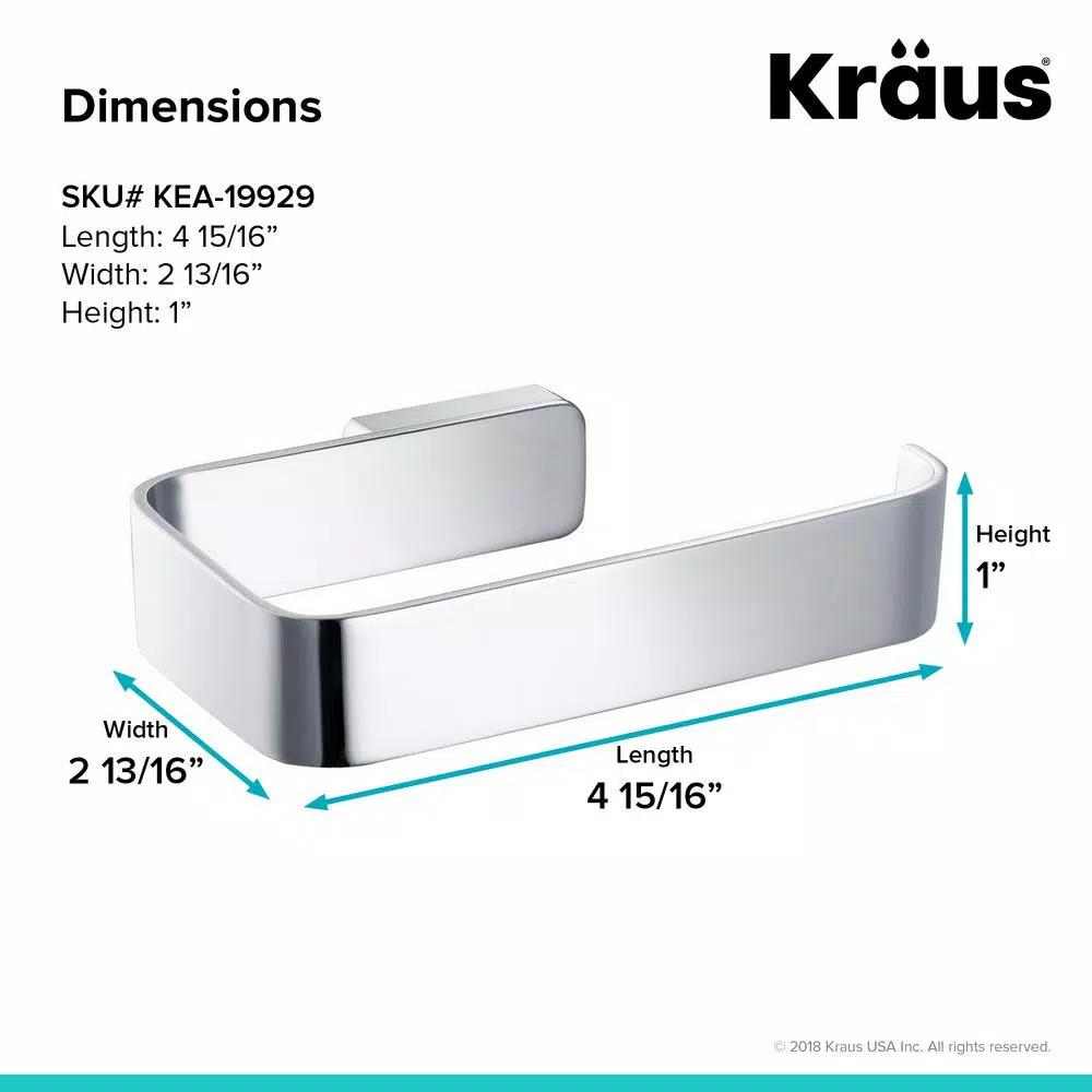 KRAUS Stelios Chrome Toilet Paper Holder, Solid Brass Wall Mount